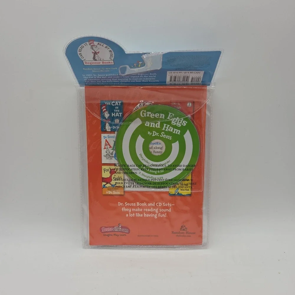 Dr. Seuss Book CD The Cat In Hat Green Eggs Ham One Fish Two Fish Fox In Socks